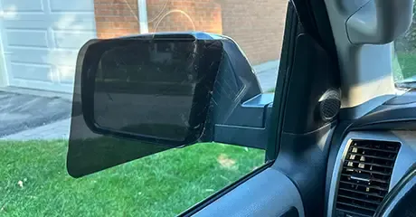 TempTint placed on the inside of a driver window